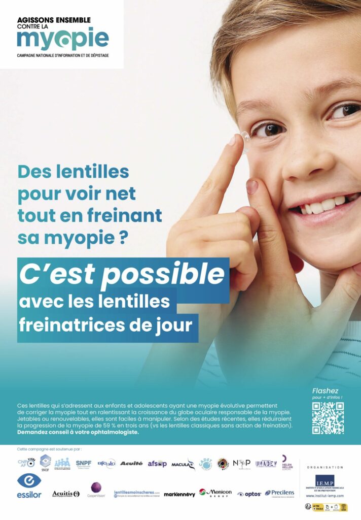 Freiner la myopie avec des lentilles freinatrices de jour.