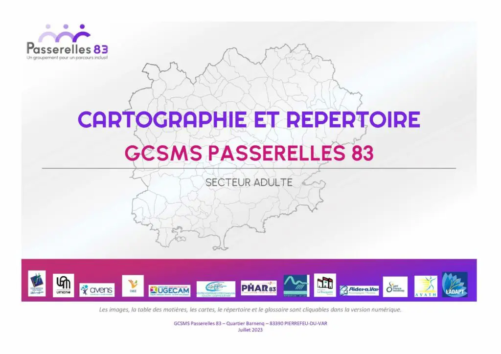 CARTOGRAPHIE et REPERTOIRE du GCSMSPASSERELLES83 -Secteur Adulte