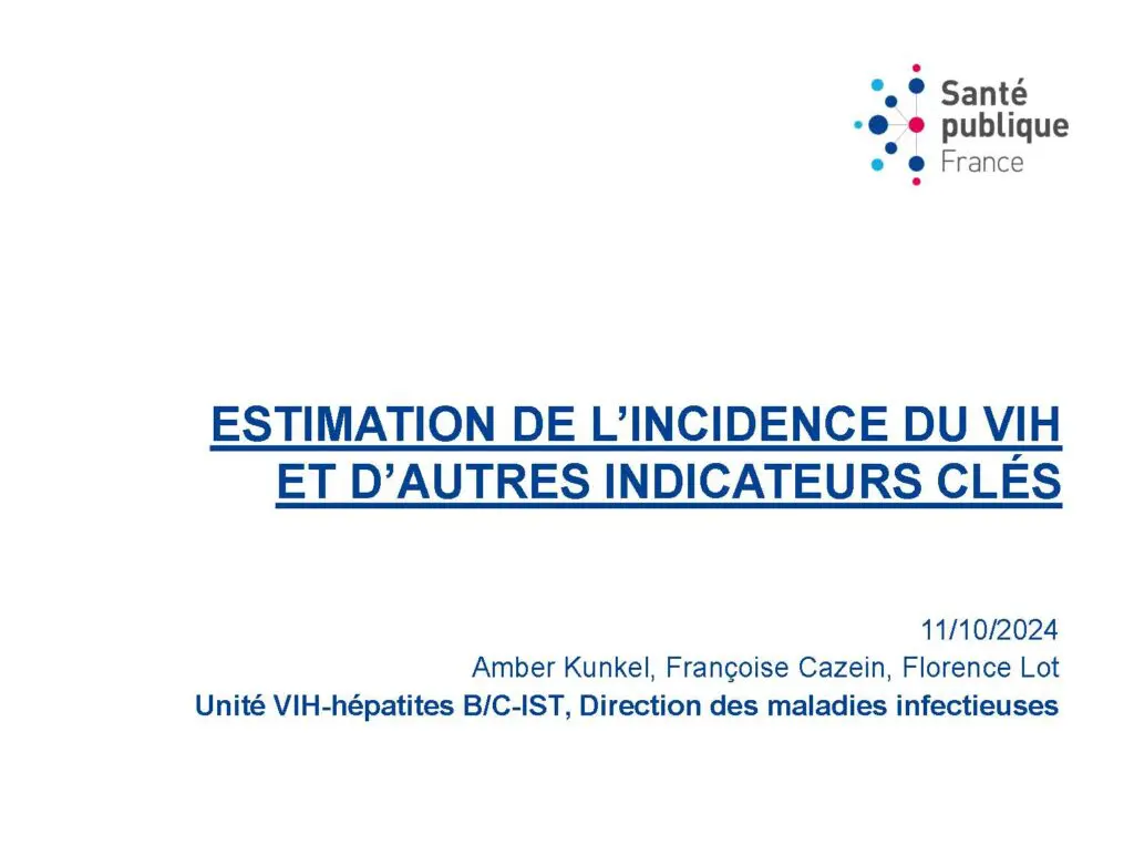 Estimation de l'incidence du VIH et d'autres indicateurs clés