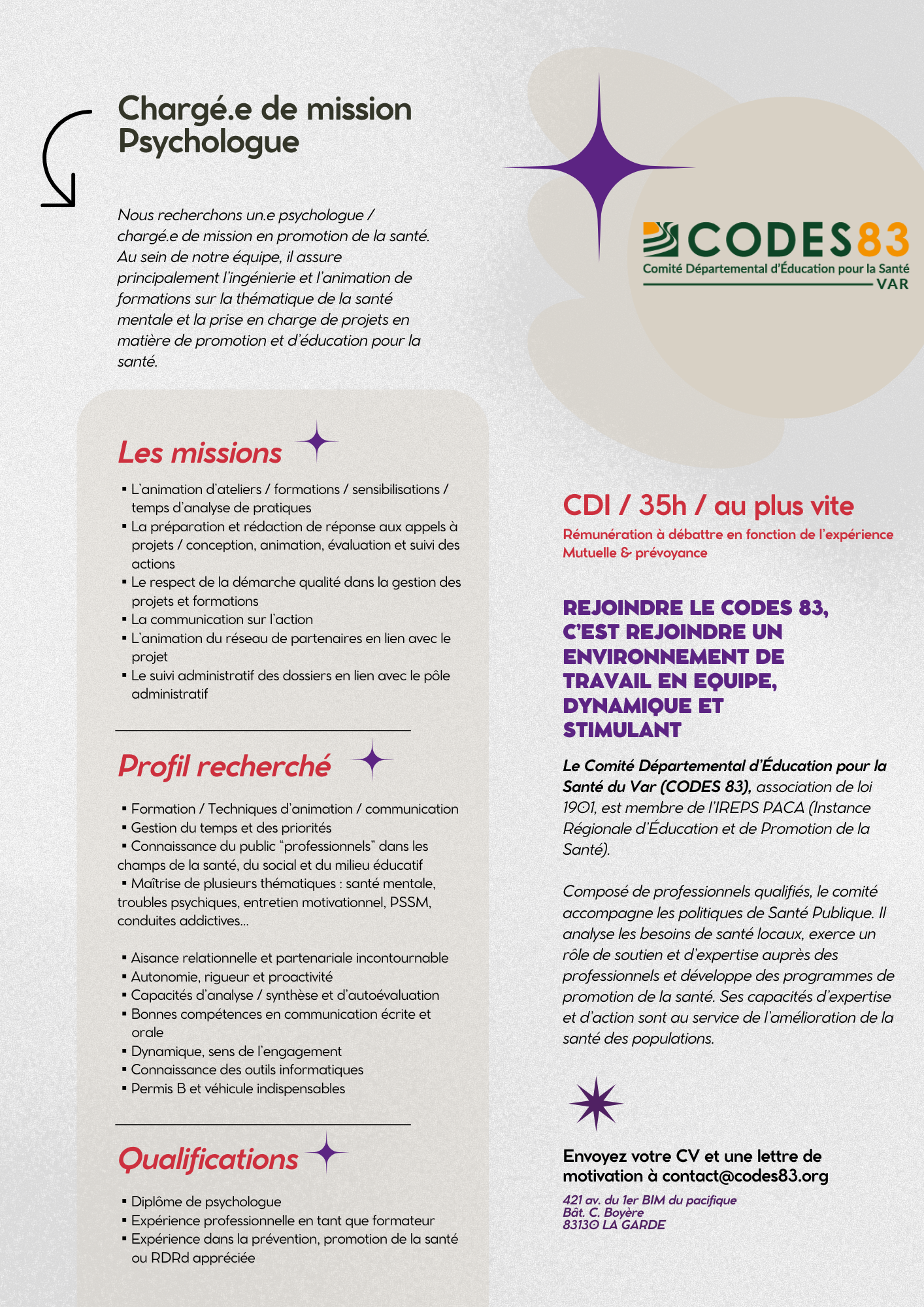 Recrutement CM PSYCHOLOGUE 2026