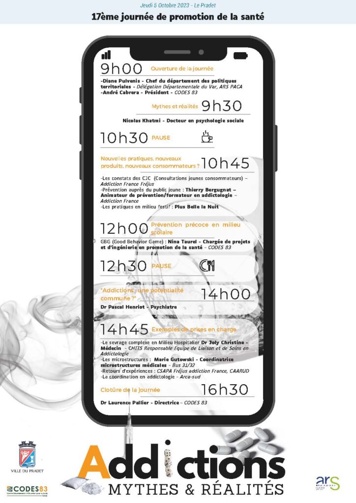 Programme colloque Addictions Mythes et réalités